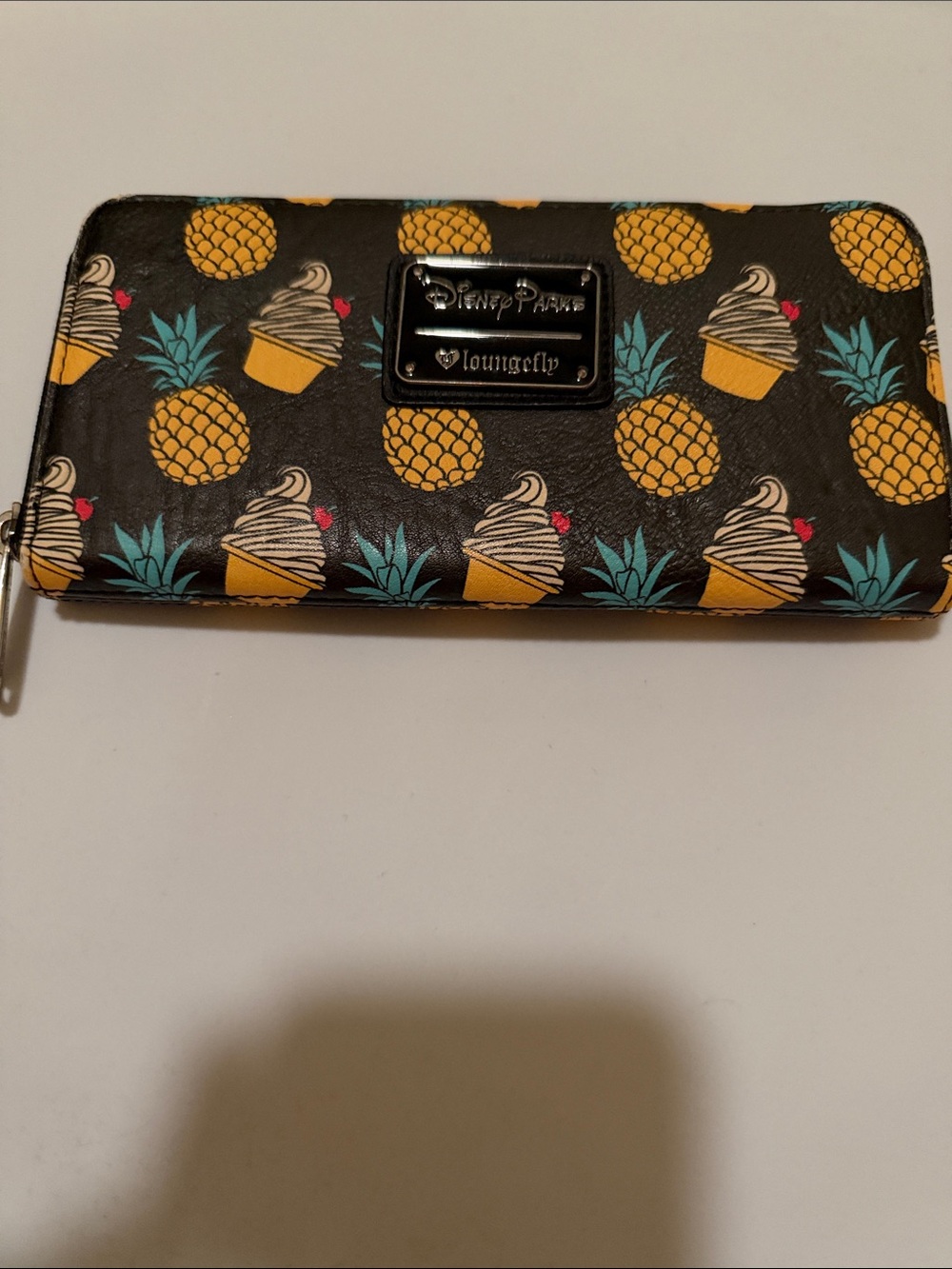 Loungefly Black Pineapple & Dole Whip Zip-Around Wallet